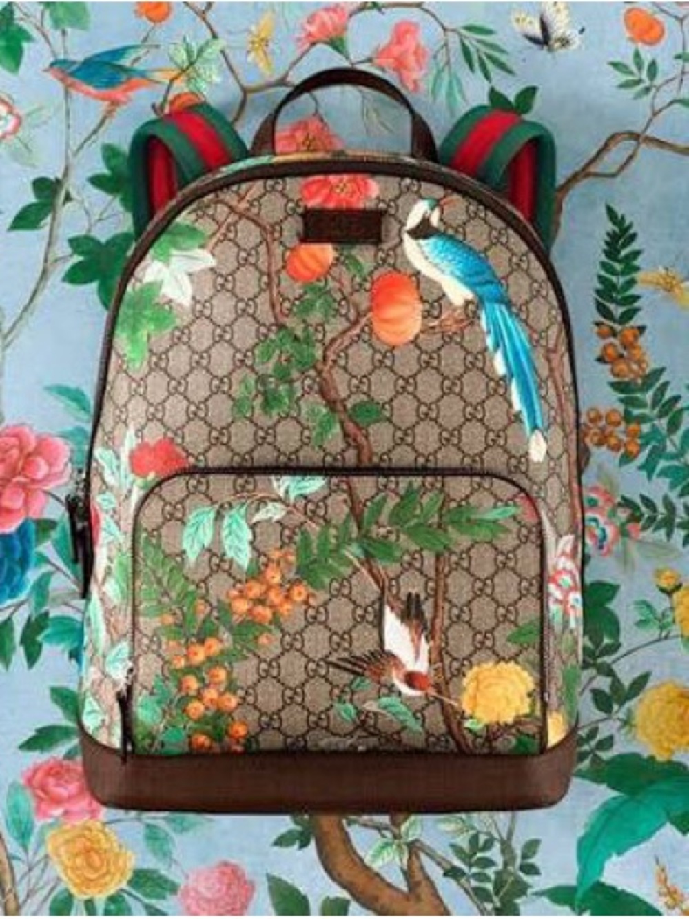 Gucci GG Supreme Monogram Tian Web Small Backpack